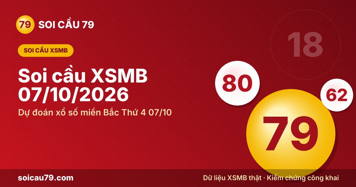 Soi cầu XSMB 07/10/2026 – Dự đoán xổ số miền Bắc Thứ 4 07/10