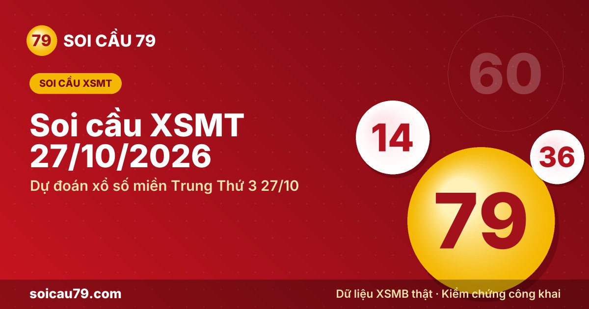 Soi cầu XSMT 27/10/2026 – Dự đoán xổ số miền Trung Thứ 3 27/10