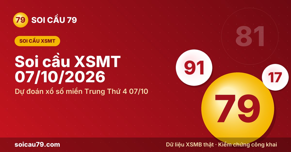 Soi cầu XSMT 07/10/2026 – Dự đoán xổ số miền Trung Thứ 4 07/10